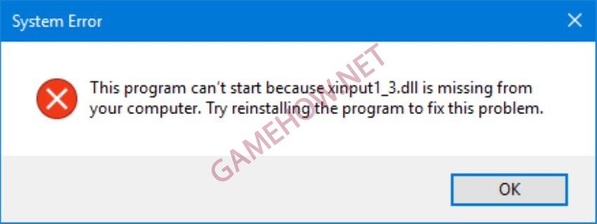 Lỗi XINPUT1_3.dll