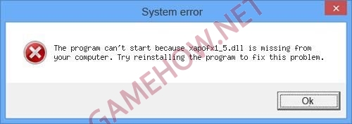 Hướng dẫn khắc phục và sửa lỗi XAPOFX1_5.dll
