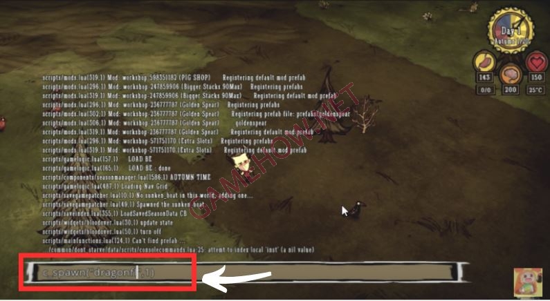 Cách nhập mã cheat Don't Starve