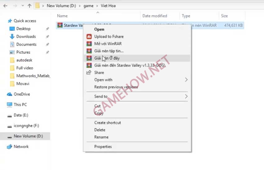 Giải nén file 