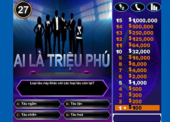 Chơi game Ai Là Triệu Phú online chinh phục những câu hỏi khó