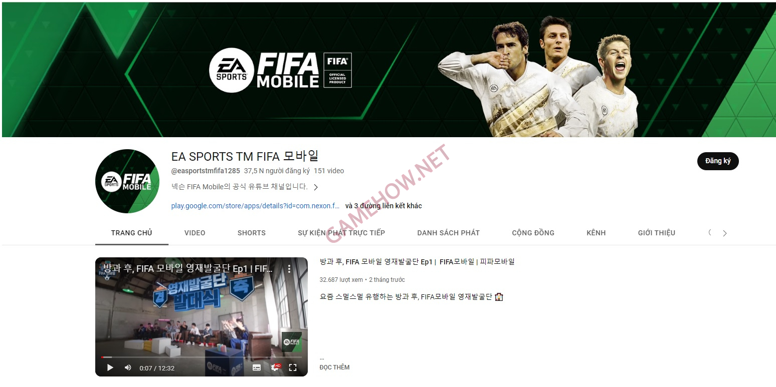 Giao dien kenh youtube Fifa Mobile Nexon jpg