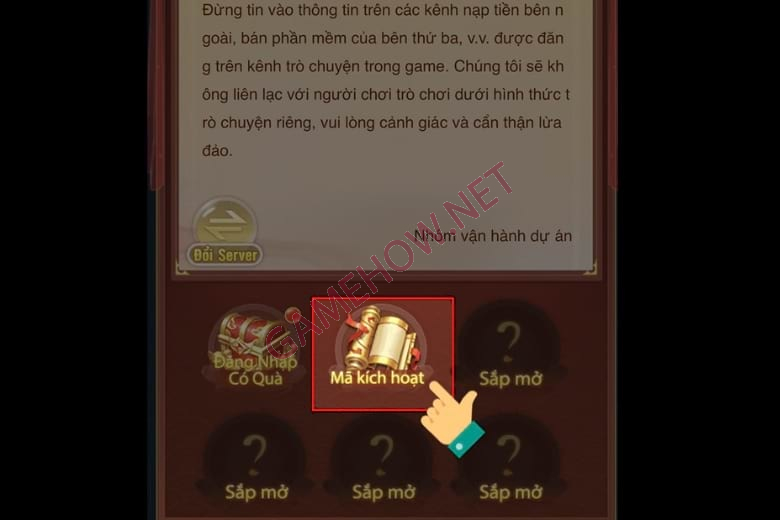 Chon tiep muc Ma kich hoat jpg