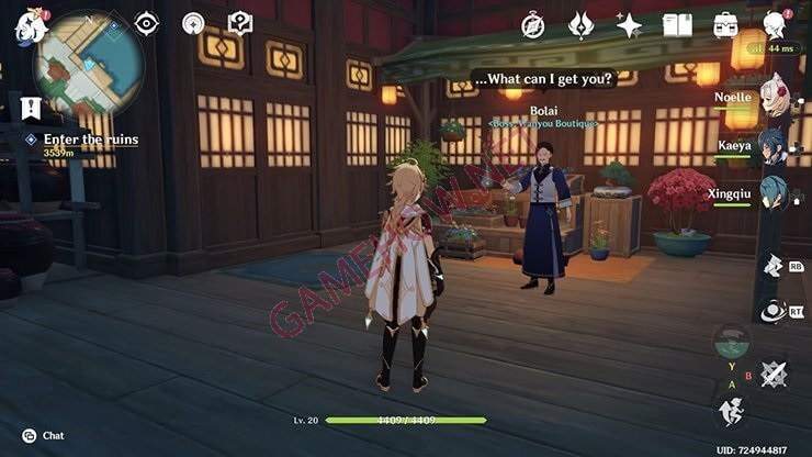 Cưa hàng mua ốc trong Genshin Impact