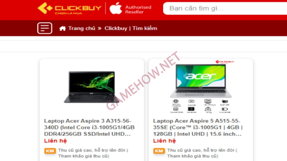 Clickbuy, hệ thống mua Laptop Acer chính hãng giá ưu đãi