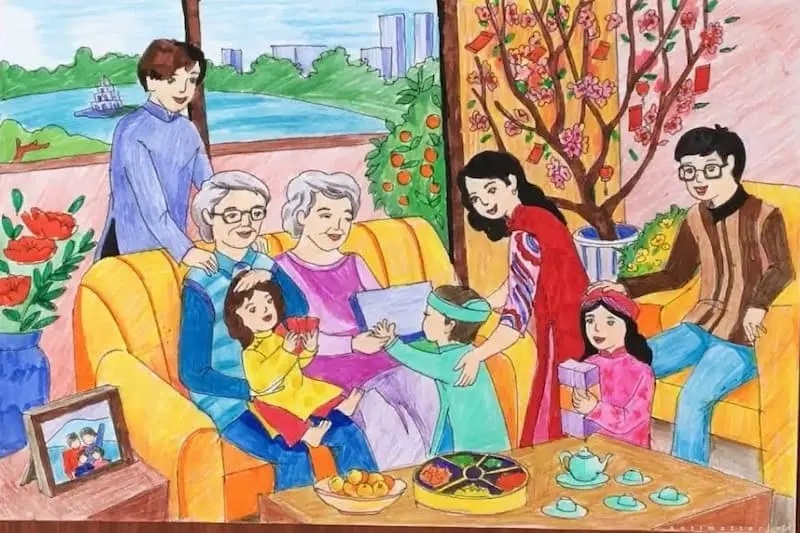ve tranh gia dinh 8 jpg