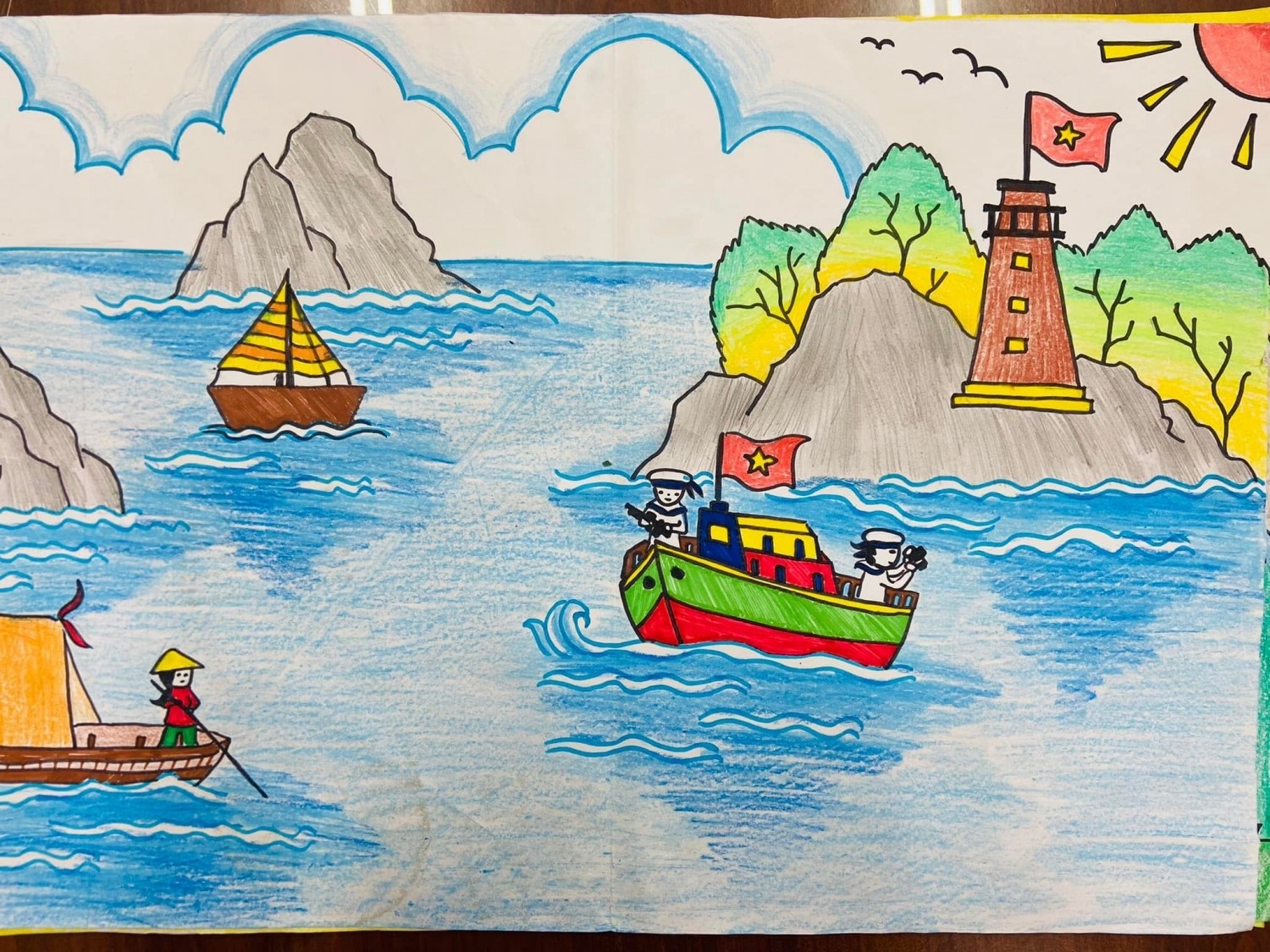 ve tranh bien dao que huong 1 jpg