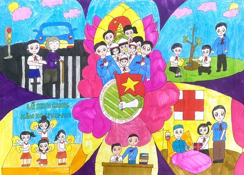 ve tranh thieu nhi lam viec tot 1 jpg