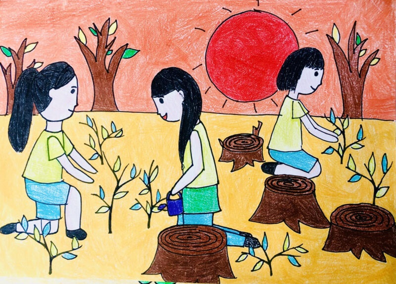 ve tranh thieu nhi lam viec tot 14 jpg