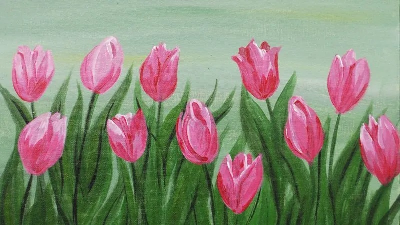 tranh ve hoa tulip 1 jpg