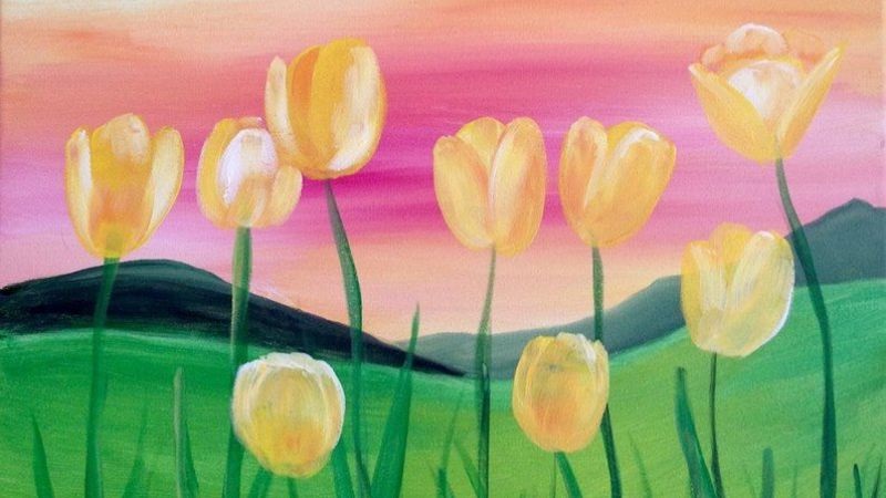 tranh ve hoa tulip 15 jpg