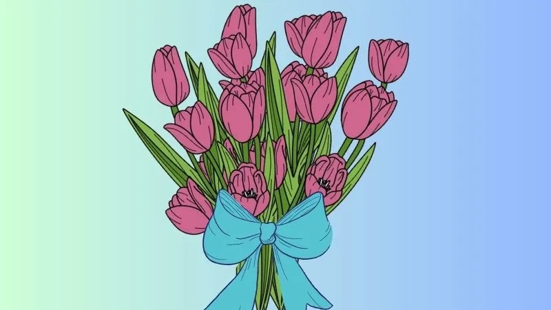 tranh ve hoa tulip 2 jpg