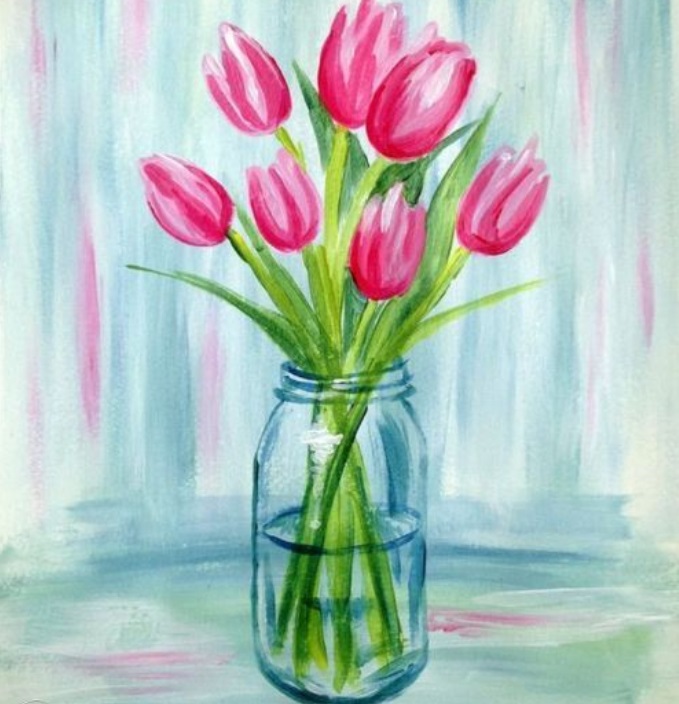 tranh ve hoa tulip 21 jpg