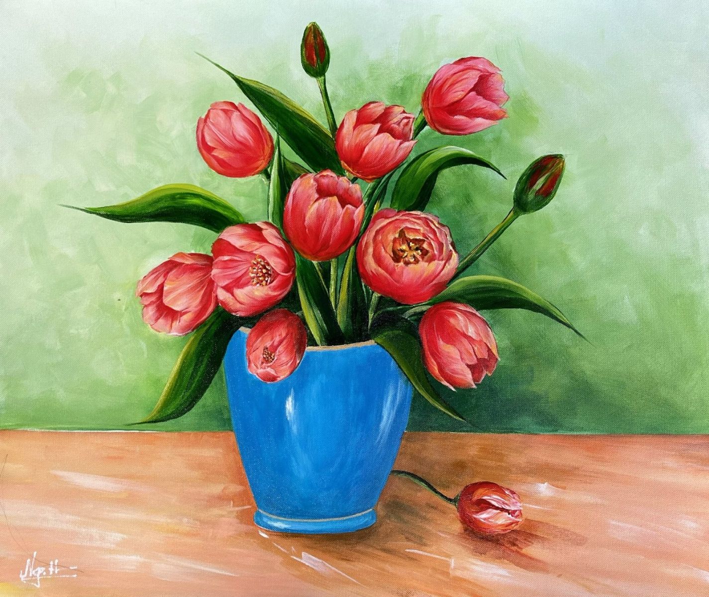 tranh ve hoa tulip 22 jpg